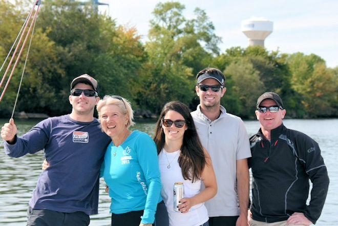 Katie Coleman Nicoll, second from left, is the secretary/treasurer of the Canadian J/24 class and a member of the 2017 J/24 World Championship regatta’s organizing committee. She’s here with her son Carter (left) and daughter Clarity (right), as well as Kris Hughes and Kelly Flood © Katie Coleman / Nicoll collection